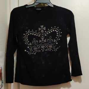 Rock & Republic Black Top with Studded Design